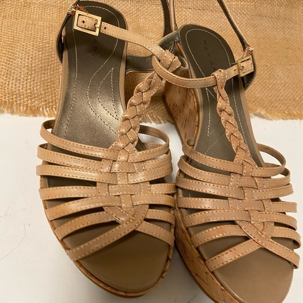 Tahari size 7.5 sandals women's w cork soles $50